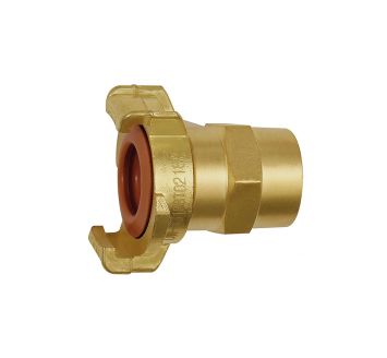 GEKA threaded piece, rigid, KTW, bright brass, I.D. 19