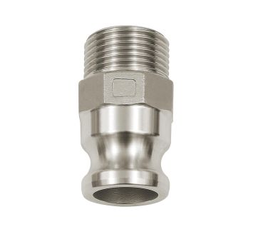 Kamlok quick-connect plug, Exterior thread, F type, Alu, R 1 1/2