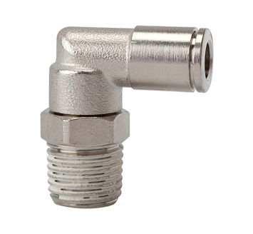 Push-in L-fitting »metallica« rotating, R 1/8 o., hose ext. Ø 8