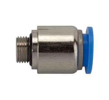 Straight push-in fitting »Blue Series«, round, M5 o.