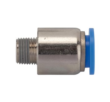 Straight push-in fitting »Blue Series«, round, R 1/8 o.