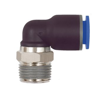 Push-in L-fitting »Blue Series«, rotating, R 3/8 o.