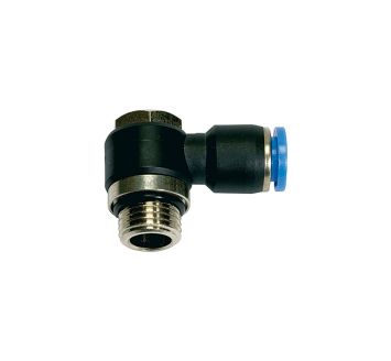 Push-in L-fitting »Blue Series«, rotating, M5 o.