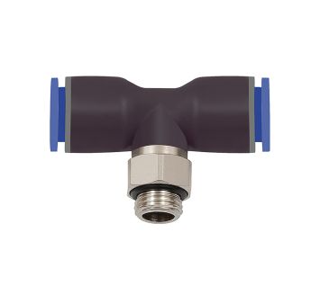 Push-in T-fitting »Blue Series«, rotating, M5 o.