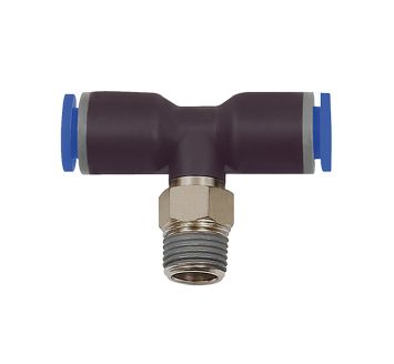 Push-in T-fitting »Blue Series«, rotating, R 1/8 o.