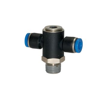 Push-in T-fitting »Blue Series«, rotating, R 1/8 o.