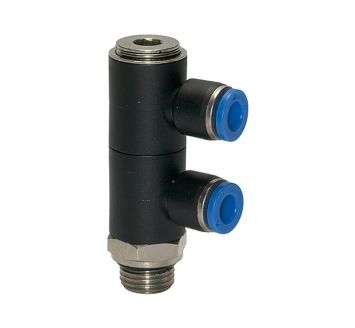 L-multi-distributor »Blue Series«, 2-fold, rotating, G 3/8 o.