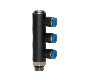 L-multi-distributor »Blue Series«, 3-fold, rotating, G 3/8 o.