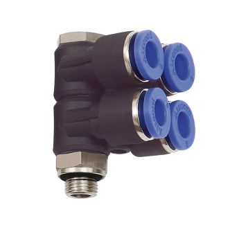 L-multi-distributor »Blue Series«, 4-fold, rotating, G 1/4 o.