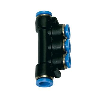 T multi-distributor, Plug connector »Blue Series« hose Ø 2x10/3x6