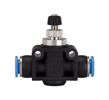 Throttle check valve »Blue Series«, Plug connector, hose ext. Ø 8