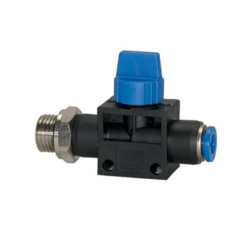 Blocking valve »Blue Series«, Plug connector, G 1/8 o., hose Ø 8