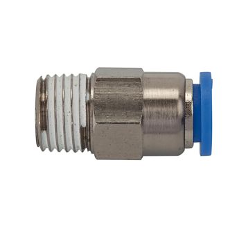 Straight Push-in fitting »Blue Series«, Self-locking, R 1/4 o.