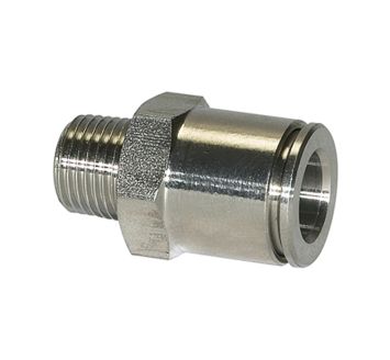 Straight push-in fitting, R 3/8 o., for hose exterior Ø 12 mm
