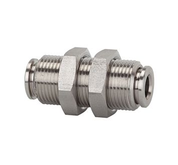Straight push-in bulkhead connector, M12x1, for hose exterior Ø 4