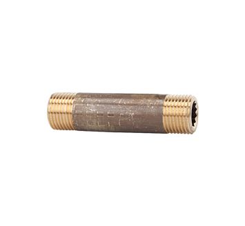 Pipe double nipple, G 1 1/2, Length 200 mm, Bright brass