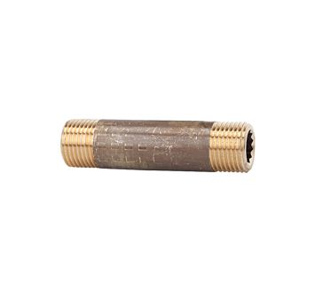 Pipe double nipple, G 2, Length 120 mm, Bright brass