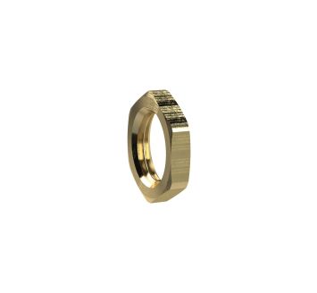 Hexagonal counter nut, M22x1, AF 27, Brass