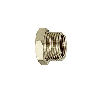 Reduziernippel, G 1/8 a., M5 i., SW 14, Messing vernickelt