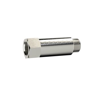 Extension piece, Long, G 1/4 o., G 1/4 i., nickel-plated brass