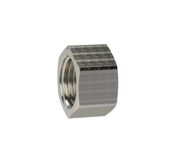Closing cap (hexagonal design), G 1/8, AF 14, nickel-plated brass