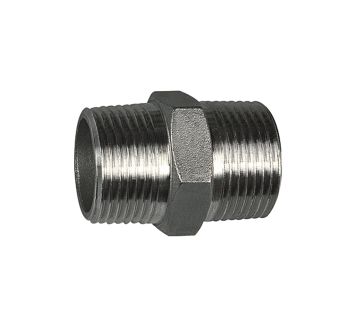 Double threaded nipple Hex. G 1 1/2, AF 51 Stainless steel 1.4408