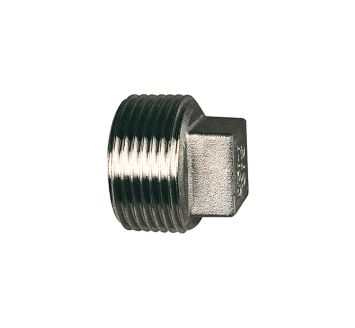 Stopper, Square, G 1, AF 19, Stainless steel 1.4408