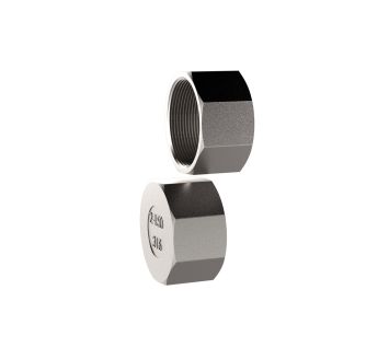 Closing cap, Octagonal, G 1 1/4, AF 48, Stainless steel 1.4408
