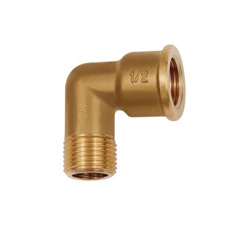 Angled piece, 90°, interior / exterior, G 1 1/4, Bright brass