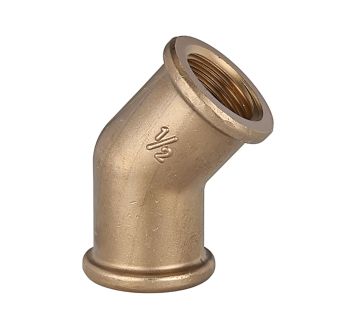 Angled piece, 45°, interior / interior, G 1/2, Bright brass