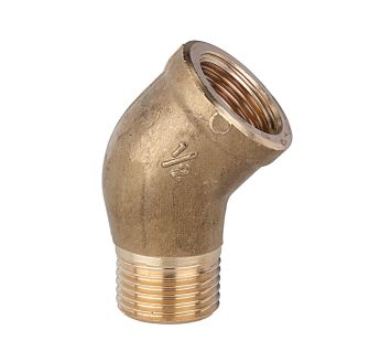 Angled piece, 45°, interior / exterior, G 1/2, Bright brass