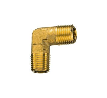 Angled piece, exterior / exterior, R 3/4, AF 25, Bright brass