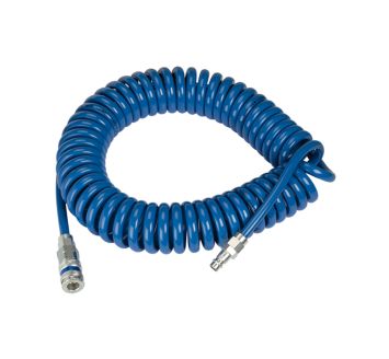 Spiral hose coupling set, PUR, Hose Ø 10x6.5, Length 8.0 m