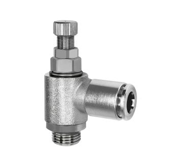 Throttle check valve, discharge, G 1/4, plug-in connector 6