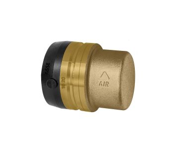 End cap, Brass, »sharkbite«, for pipe exterior ø 22 mm