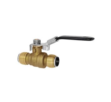 Ball valve, Brass, »sharkbite«, for pipe ø 35 mm