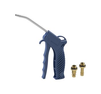 Blow gun, plastic with hose stem, extension pipe, plug-in nipple