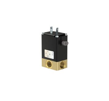 3/2-way solenoid valve, NC, G 1/4, PN 0-10, NBR, 12V DC