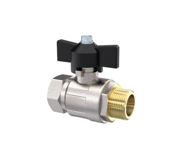 Ball valve standard type, IT/ET, nickel-plated brass, G 3/8