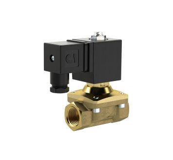 2/2 solenoid valve, NO, G 1/2, PN 0-12, FPM, comb. opera., 24V DC