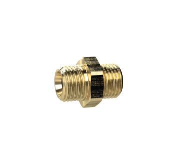 Double threaded nipple, Cyl., G 1/2 o., G 1/2 o., AF 24, Brass