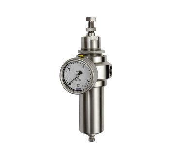 Stainless steel filter regulator, 1.4401, G 1/4, 0.4 - 4.0 bar