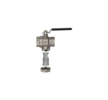 Ball valve with integrated strainer, nickel-plated brass, G 3/4