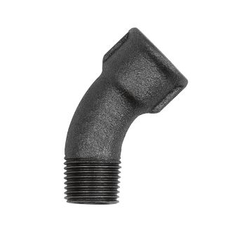 Elbow 40 45°, Rp 1/4 IT,R 1/4 ET black malleable iron fitting