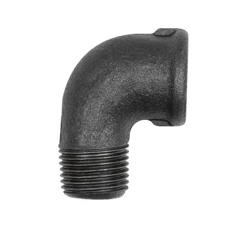 Bracket 92, 90° Rp 3/8 IT, R 3/8 ET, black malleable iron fitting