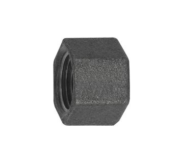 Cap 300, IT, Rp 1 1/4 black malleable iron fitting