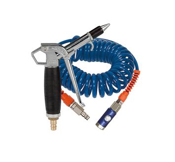 Spiral hose - blow gun kit Typhoon, PU-hose-Ø 9.5x6.3, max. 3 m