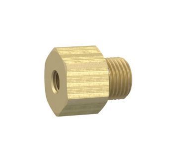 Reducing nipple long, M5 o., M3 i., AF 7, Brass