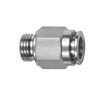 Straight push-in fitting M5 o., for hose exterior Ø 4 mm