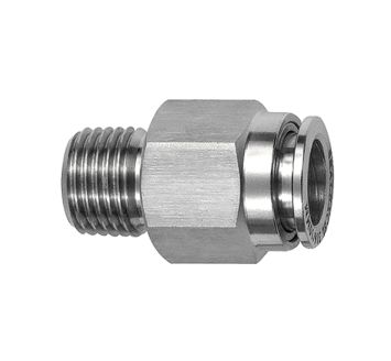 Straight push-in fitting R 1/8 o., for hose exterior Ø 4 mm